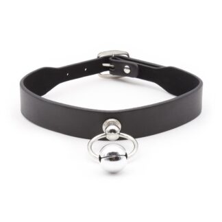 Collar con Aro y Cascabel Negro